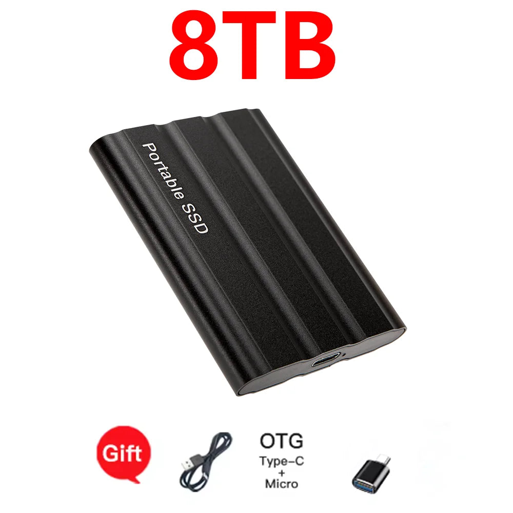 Reliable Slim Storage Device Portable External SSD 1TB 4TB 16TB 128TB High Speed for Notebook Laptop PC Usage
