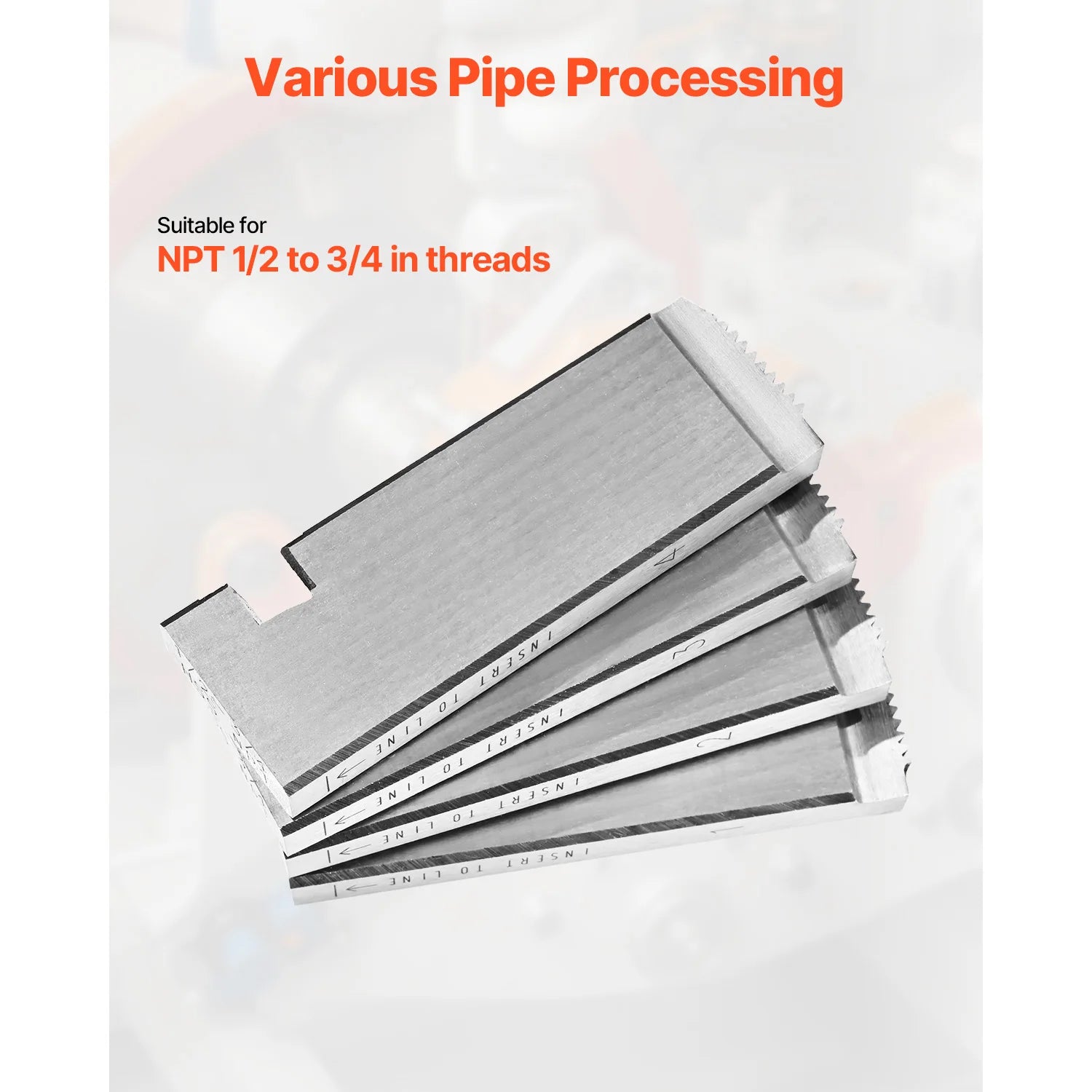 1/2"–3/4" NPT Rohrgewindeschneid-Satz (4 Stück) für RIDGID Köpfe