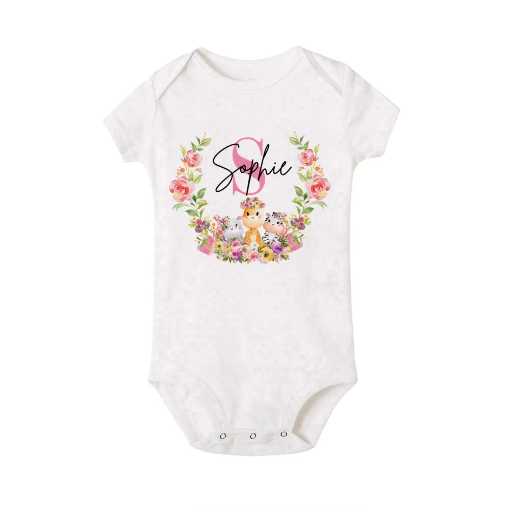 Personalizovaný květinový- počáteční baby bodýčko