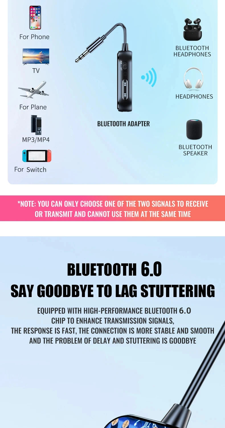 Zwei-in-eins Bluetooth-Audiosender und -empfänger