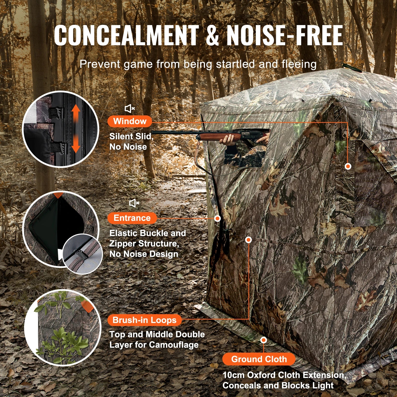 Cache-chasse transparent à 270° pour 2 à 3 personnes avec installation pop-up
