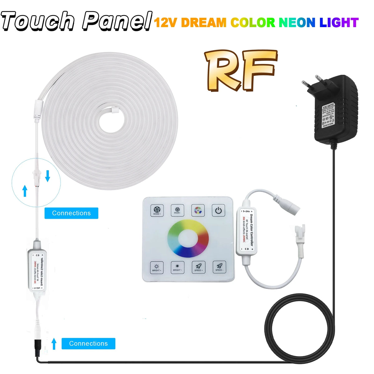 RGBIC Neon Light Rope, 12 V or 24 V Sets