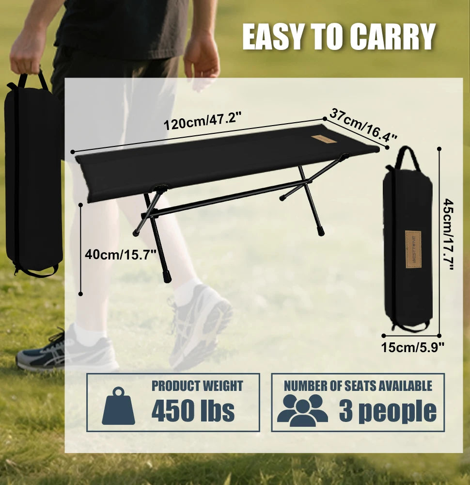 Double Camping Stool Folding Two-Person Outdoor Bench