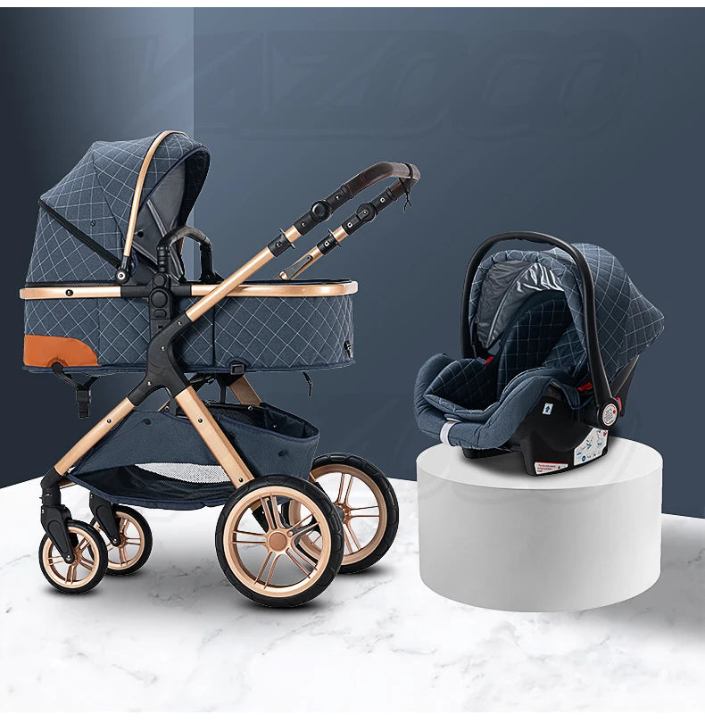 3‑in‑1 Luxury Baby Stroller Travel System