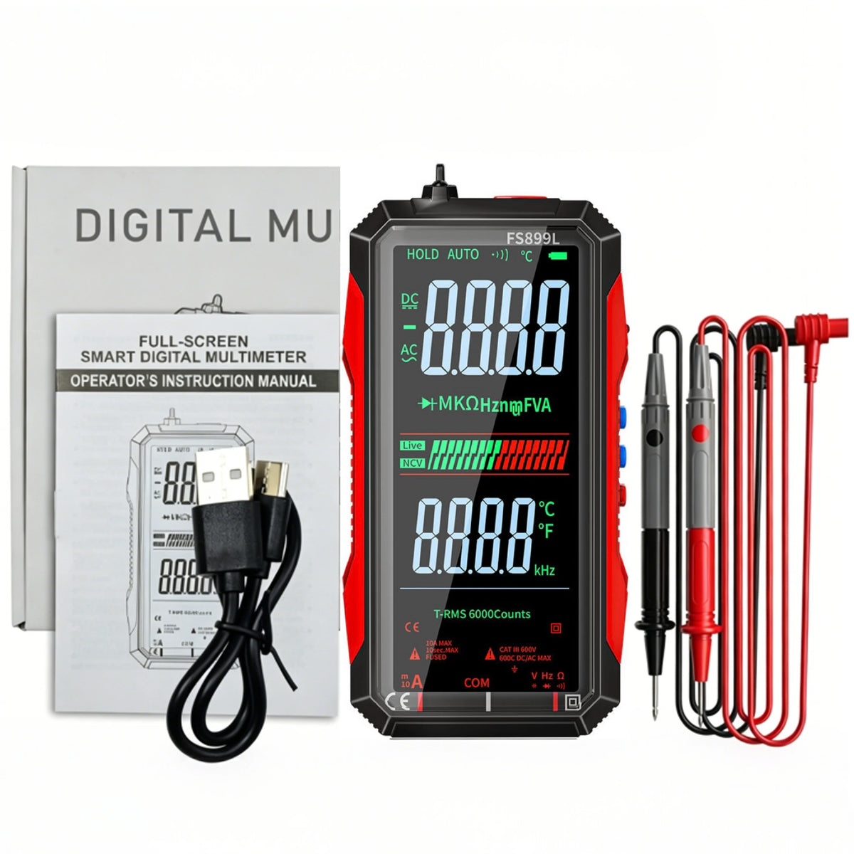 Rechargeable Colour-Screen Digital Multimeter