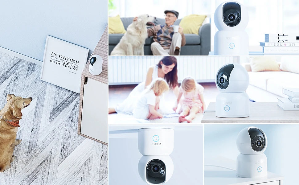 Indoor Security Camera 2K 360° Baby & Pet Monitor with AI Tracking