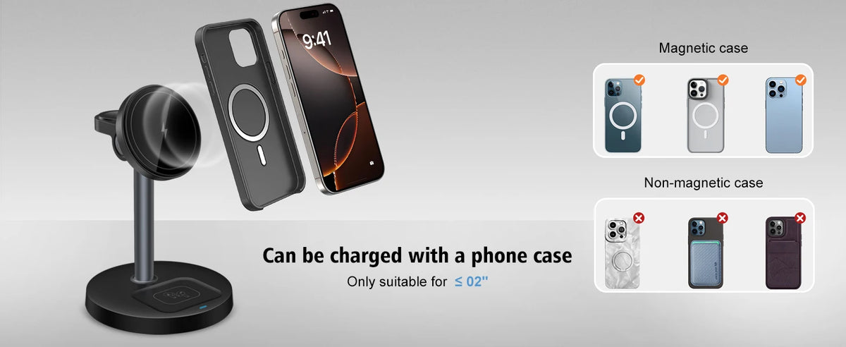 Three-in-One Magnetic Wireless Charging Stand