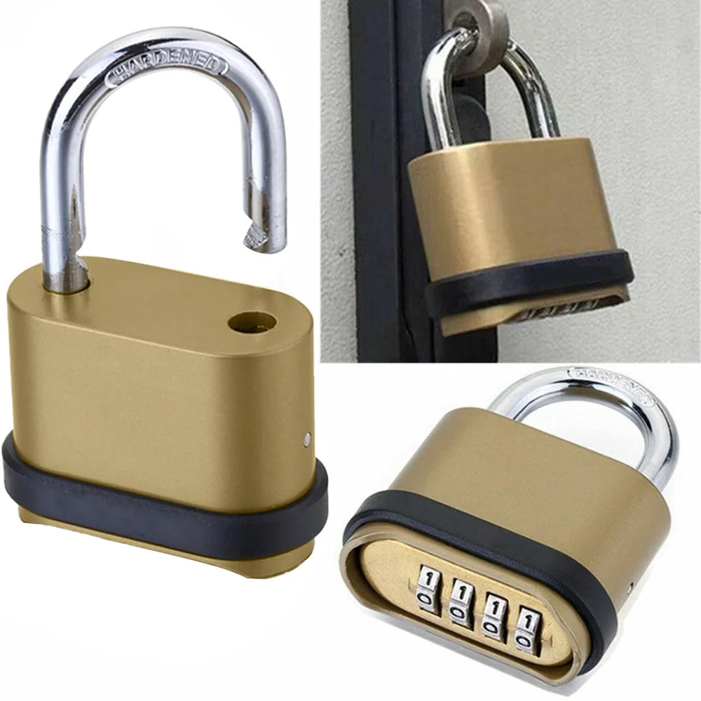 2PCS Waterproof 4-Digit Combination Lock - Durable Zinc Alloy Padlock for Gym Lockers, Toolboxes, Gates & More