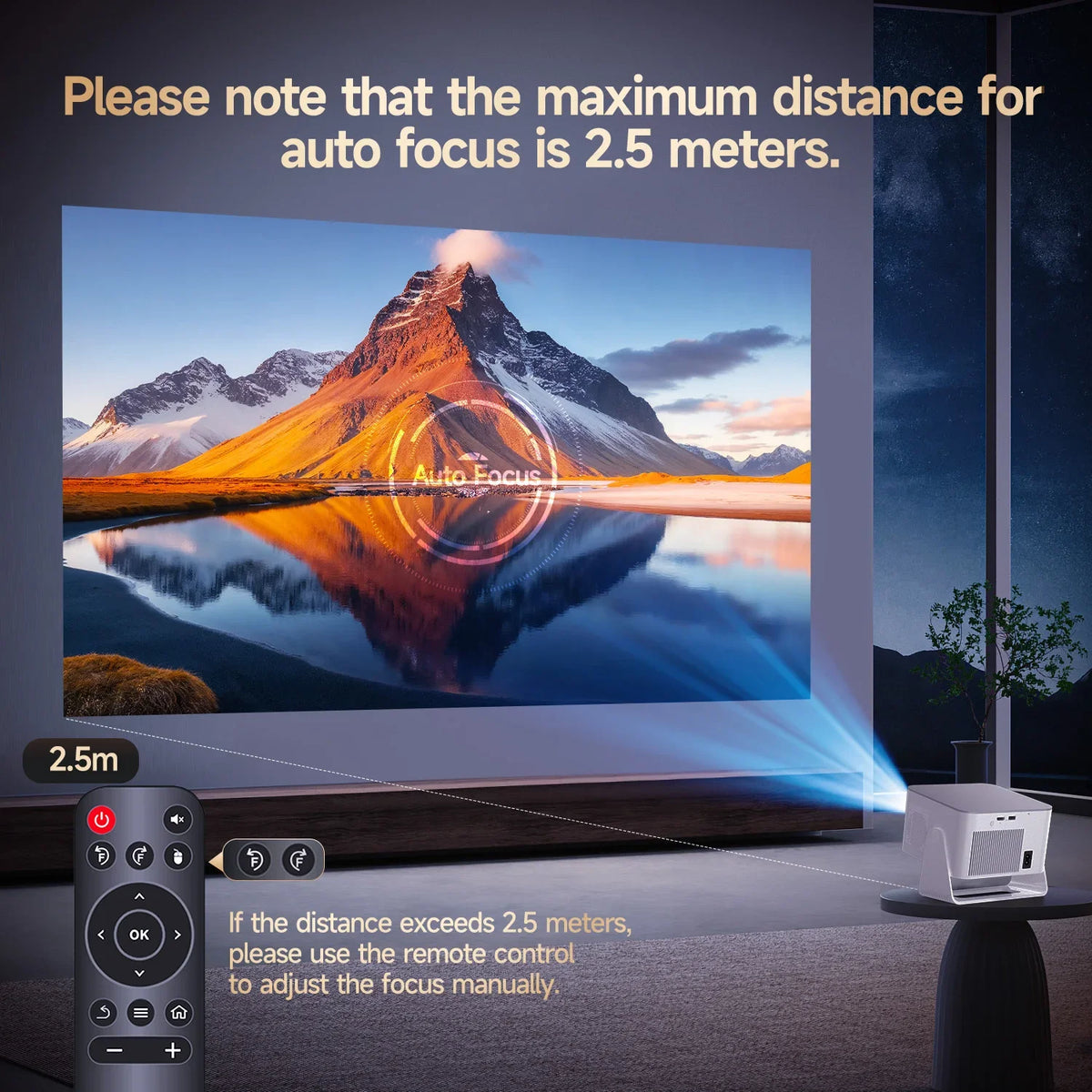 Magcubic HY350Max 900ANSI Android 14 Auto Focus Projector Support 8K Native 1080P with Wifi6 BT5.4 16G Allwinner H726 Portable
