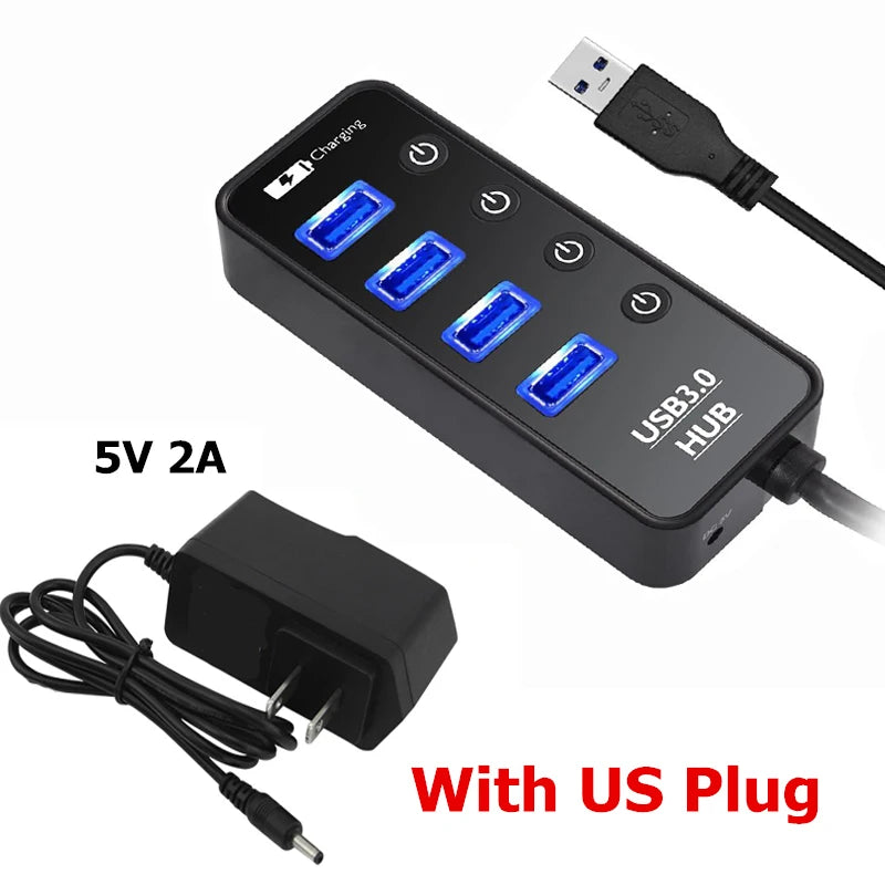 4-Port Switched USB Hub, Power Adapter Options