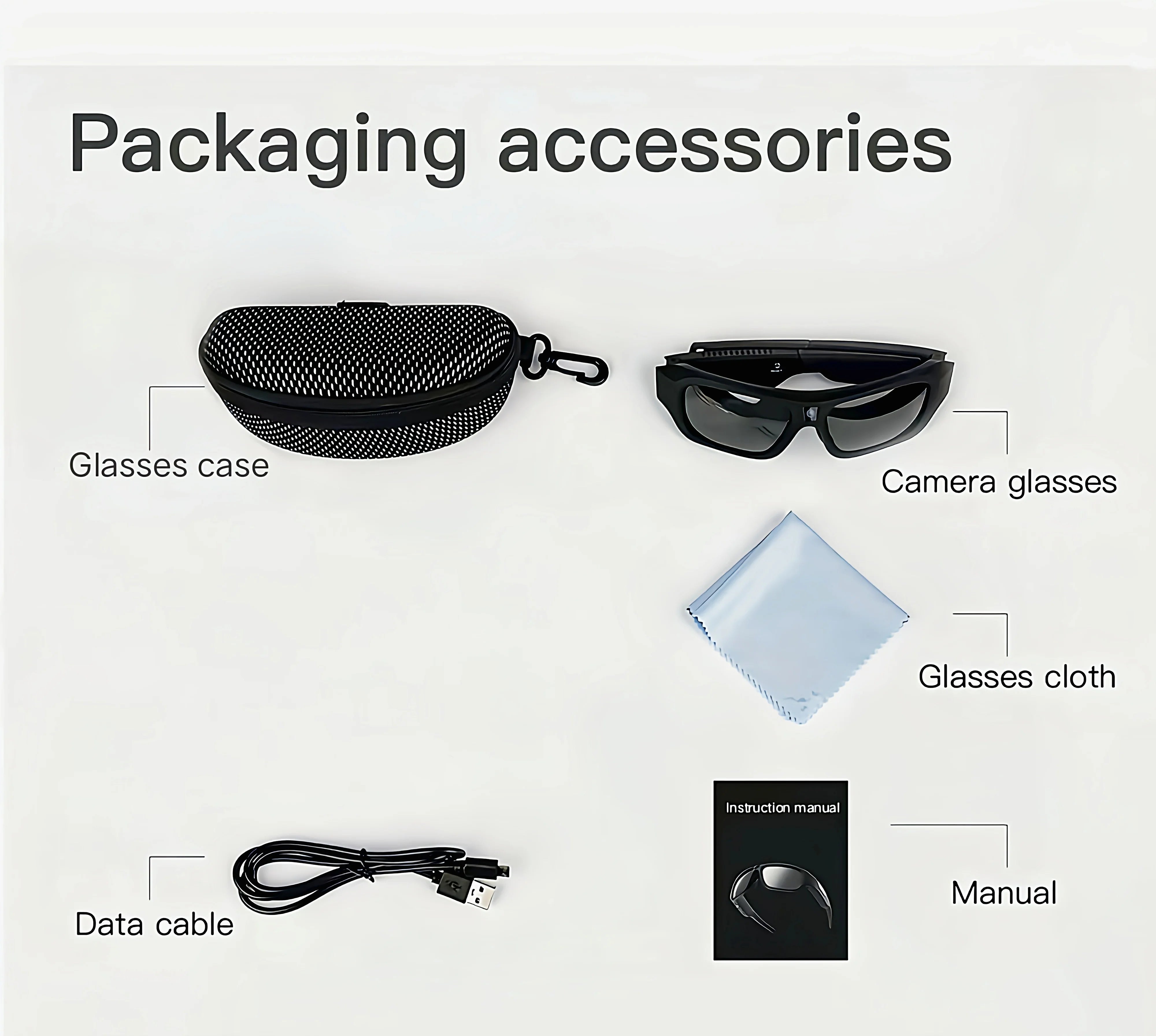 4K HD camera glasses video smart glasses, outdoor mini camera, human body camera, cycling recorder camera, suitable for cycling