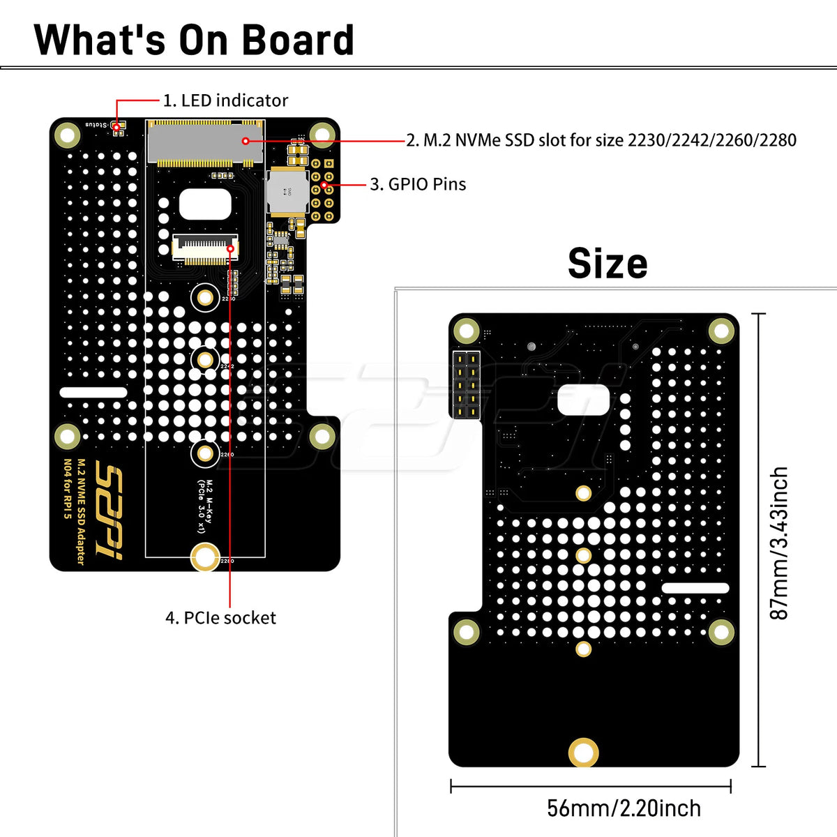 N04 NVMe Adapter Board for Raspberry Pi 5