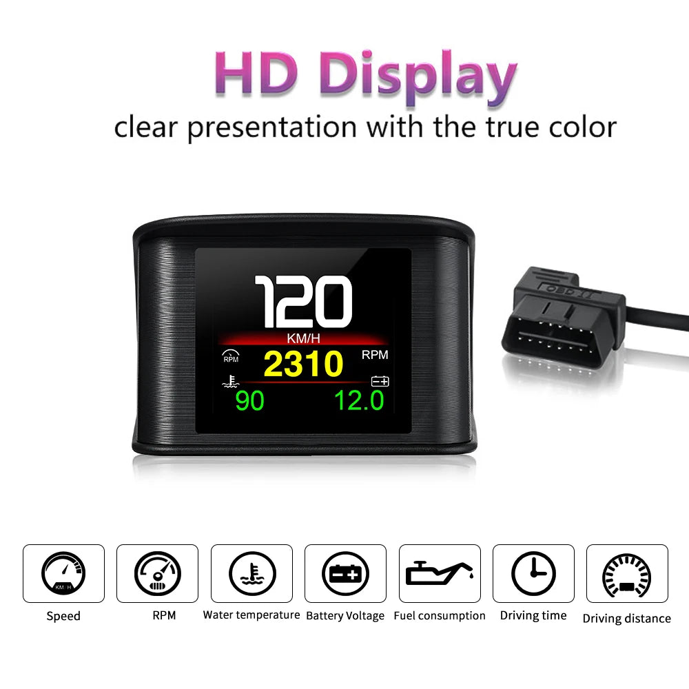 OBD2 Head Up Display Digital Speedometer with Overspeed Alarm