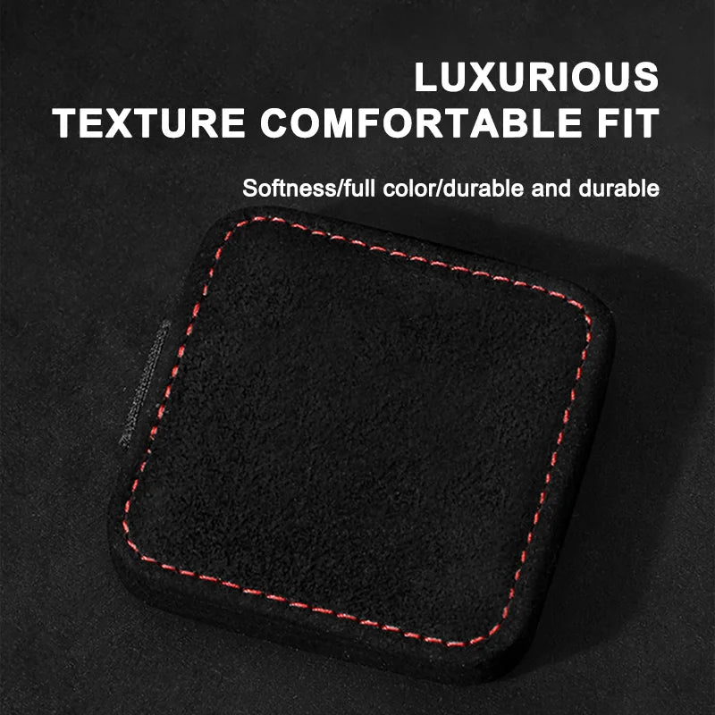 SEAMETAL Seat Belt Extender Limiter Suede Car Safety Belt Thicken Cushion Pad Magnetic Fixed Clip Auto Seat Belt Accessories