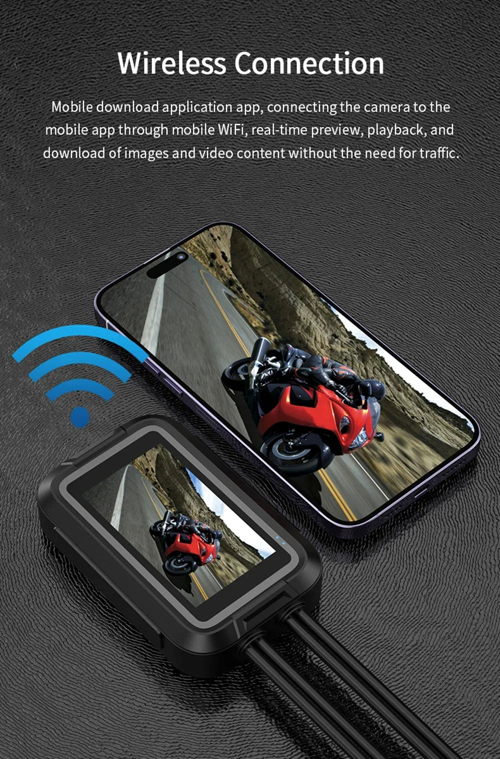 High quality HD 1080P Waterproof Mini Dual Camera Motorcycle Dash Cam DVR Camera with Wifi GPS