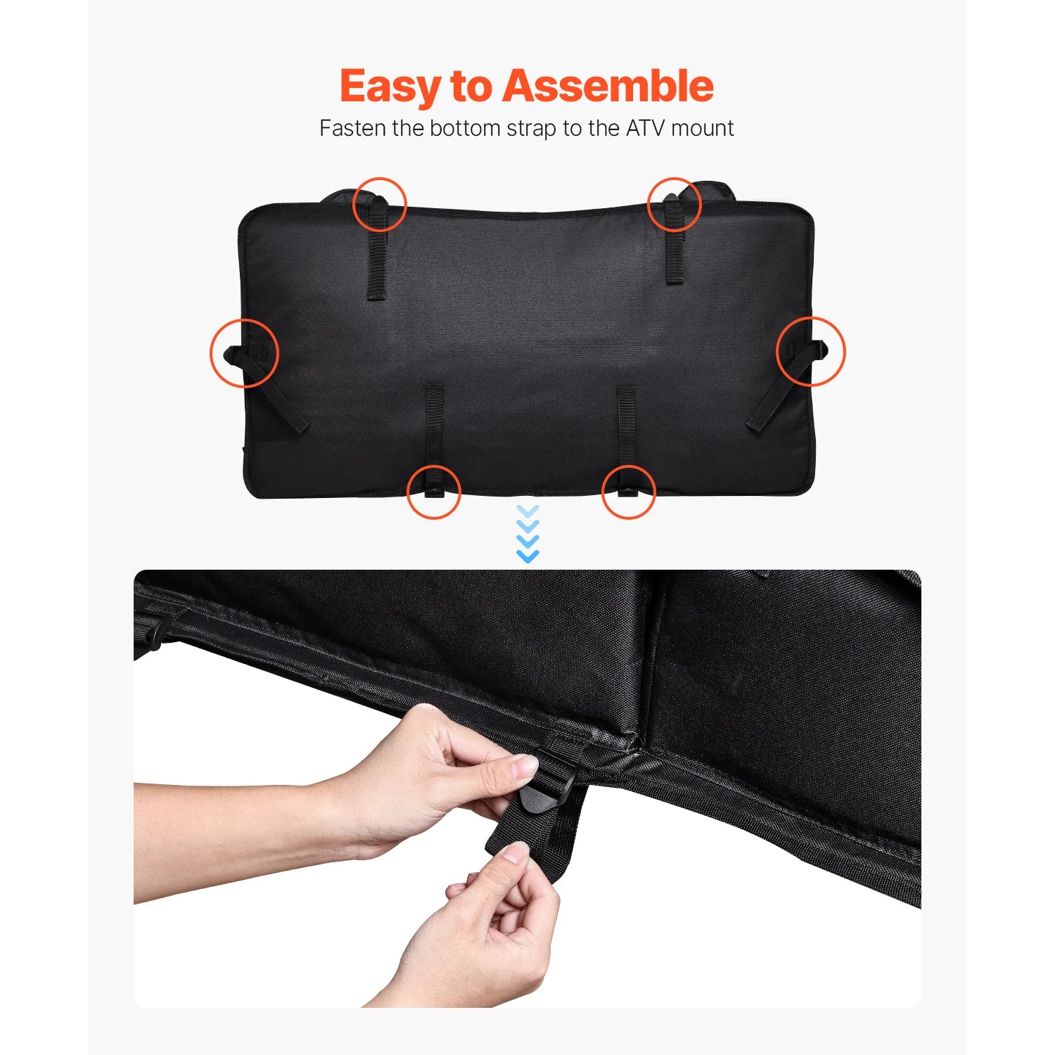 50L ATV Rear Storage Bag with Seat Cushion and Bottle Holder