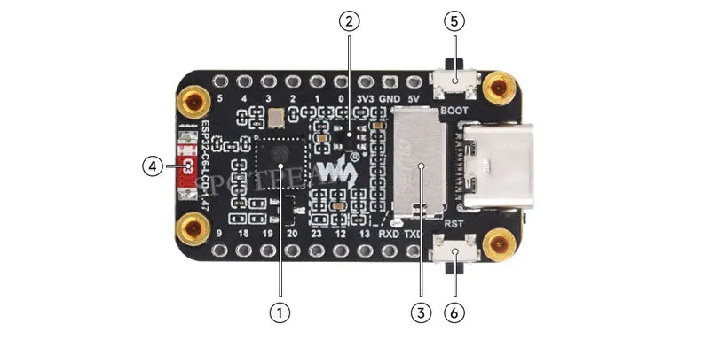 ESP32-C6 1.47-Inch Display Board - Touch Options