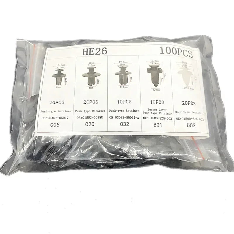 Nuevo kit de clips de fijación para coche, pasadores de retención para carrocería, remaches para parachoques, paneles de puertas, herramientas para clips de coche