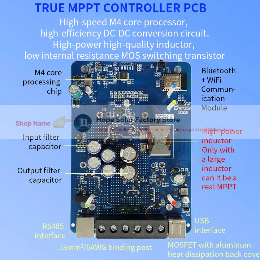 MPPT Solarladeregulator 30A/40A med appstyring og 12–48V support