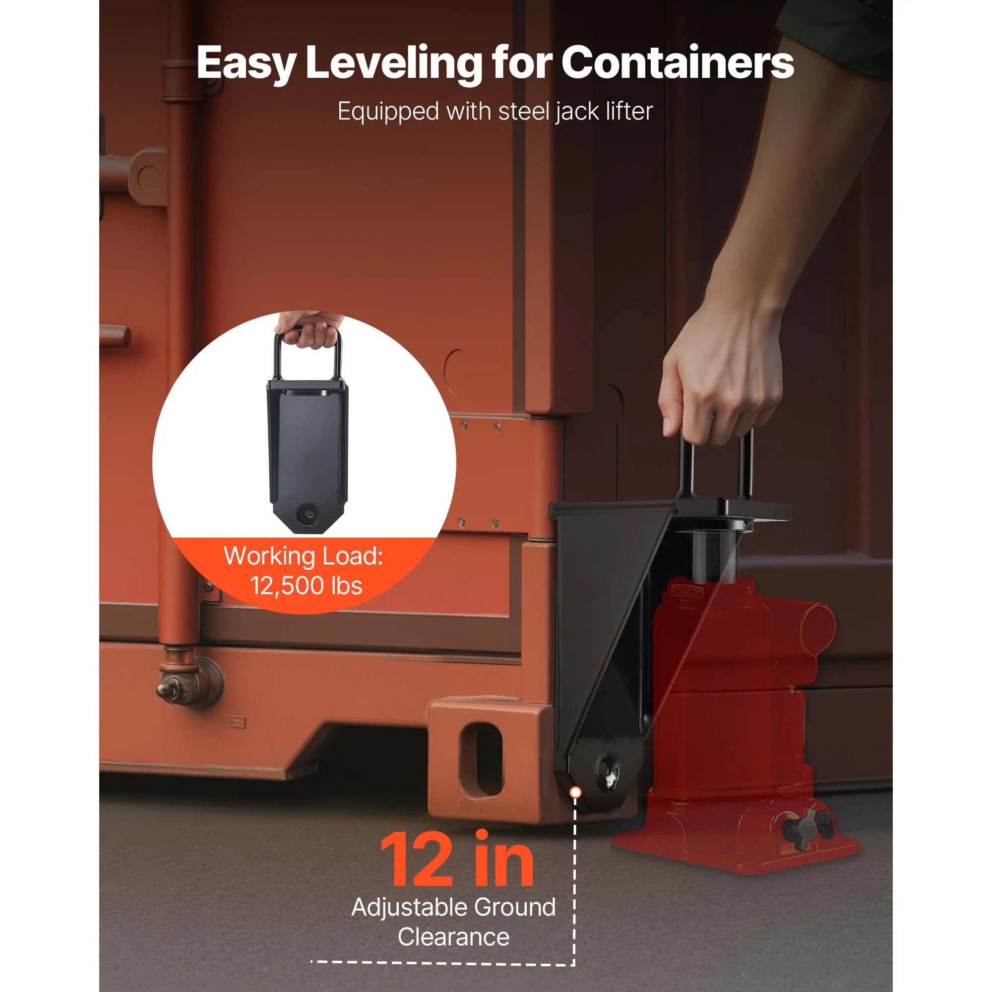 Shipping Container Wheels Kit 8800 lbs with 16in Tires & Jack