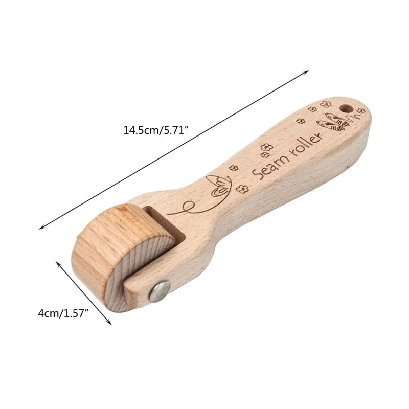 Drveni Gurni Vozni Kotač Alati za Šivanje Zglobni Valjak Seamski Valjak Tepanja Naljepnica Ergonomična Ruka za DIY Šivanje