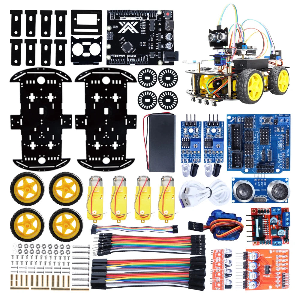Arduino-yhteensopiva robottiauton koodaussarja