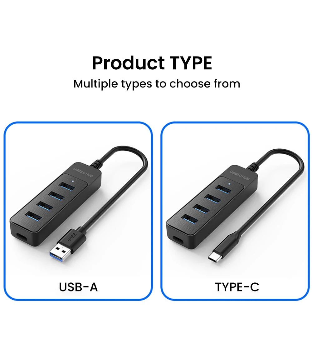 Fünf-Port USB-Hub - USB-A oder USB-C