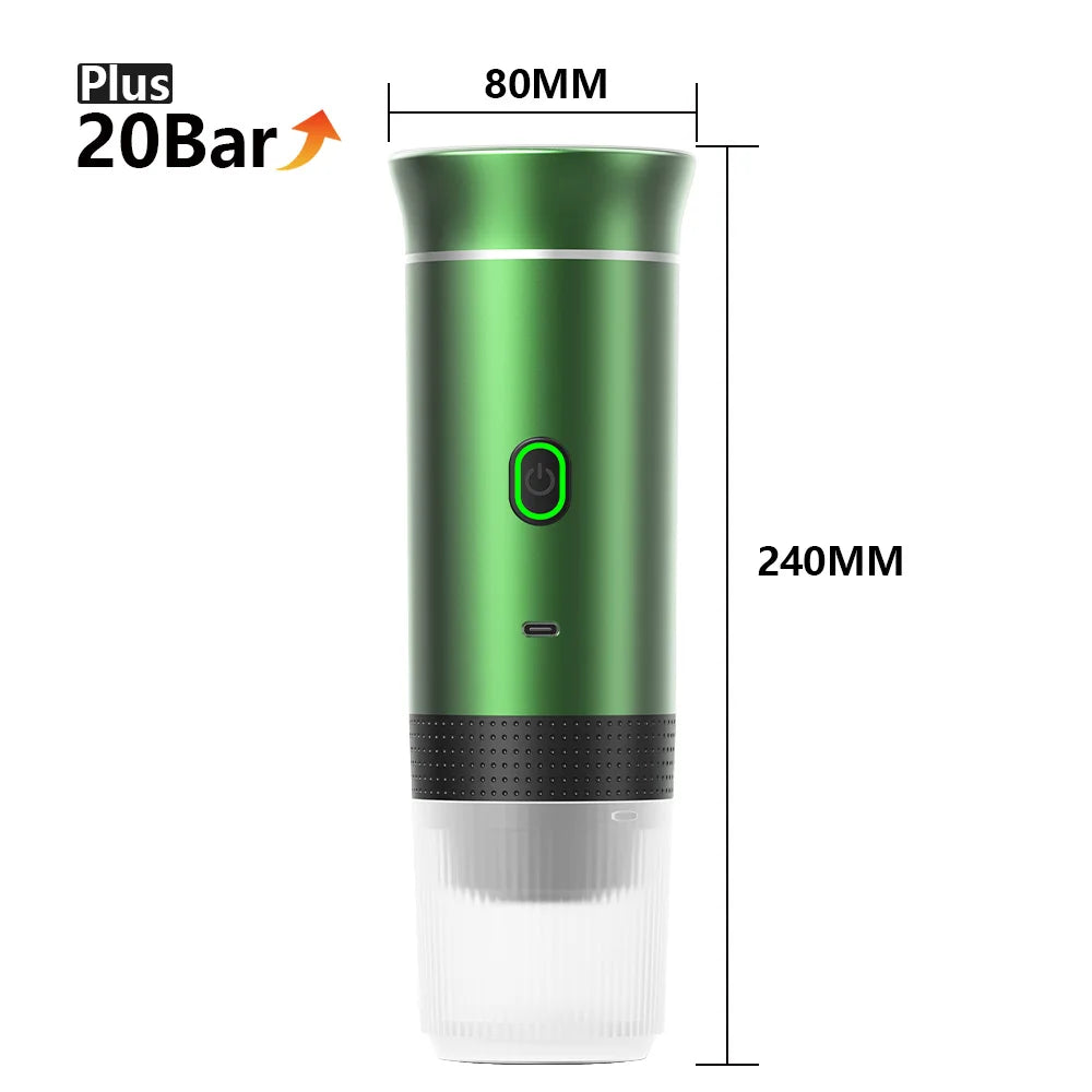 Portable Rechargeable Espresso Maker for Capsules & Ground Coffee