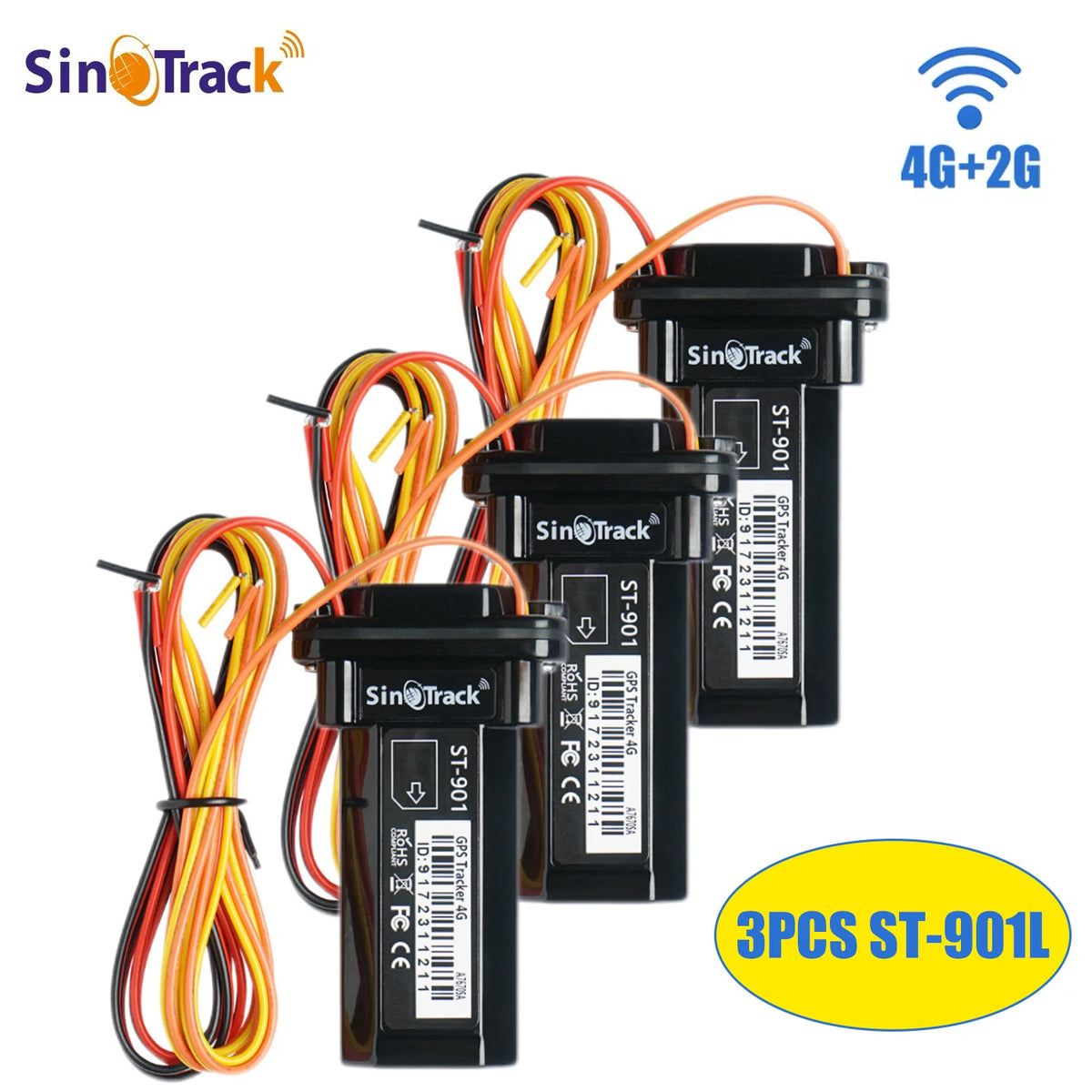 ST901L 4G Vehicle GPS Trackers - 3-Pack