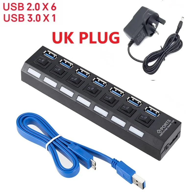 Hub USB 3.0 commutato - Quattro o sette porte