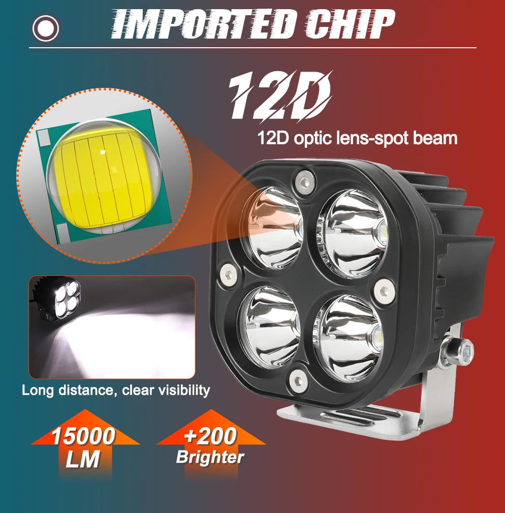 CO LIGHT Lâmpada de Trabalho LED Spot 3 polegadas 12V 24V Luzes de Nevoeiro Luzes de Condução Offroad 4X4 4WD Holofote LED para Camioneta Carro ATV SUV UAZ Moto