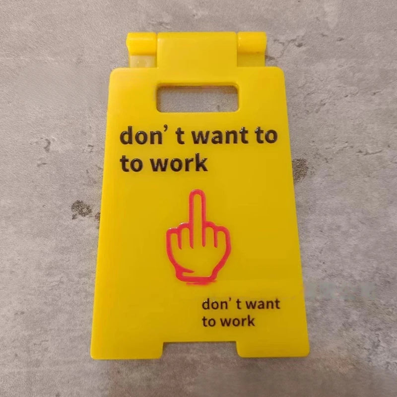 Novelty Yellow Desk Sign, Four Message Options