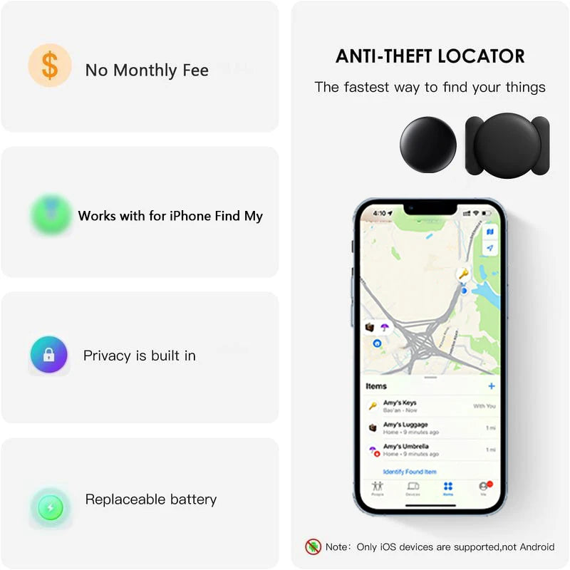 1/ 4Pack Μετρητής GPS Ισχυρός Μαγνητικός Παρακολούθησης Αυτοκινήτου Συσκευή Τοποθεσίας Αποφυγής Απώλειας Λειτουργία Εντοπισμού αυτοκινήτου με την εφαρμογή Apple Find My