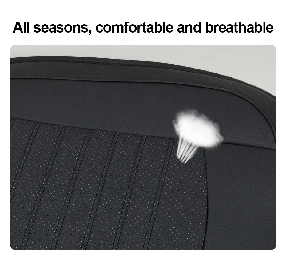 SEAMETAL Premium Car Seat Cover PU Leather Wrapped Vehicle Seat Protector Cushion Anti Slip Universal for Sedan Suv Truck Pickup