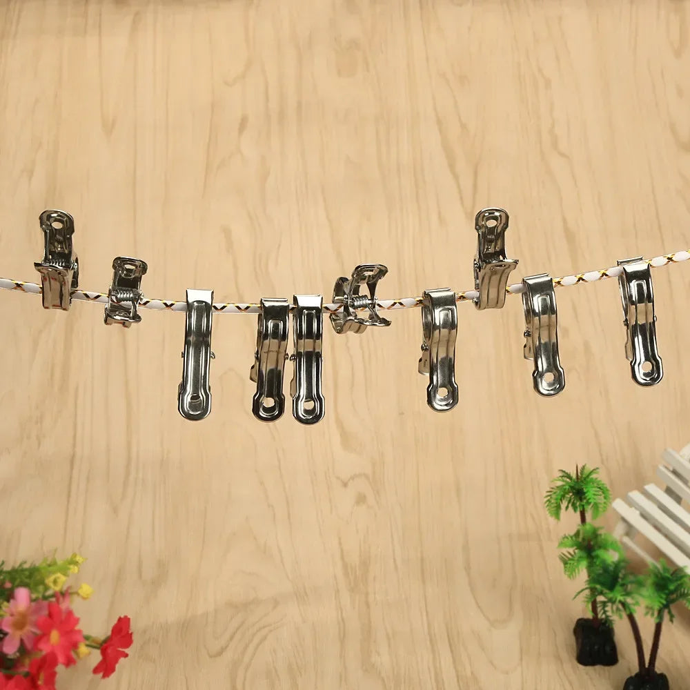 Stainless Steel Towel Clips, Pack of 10