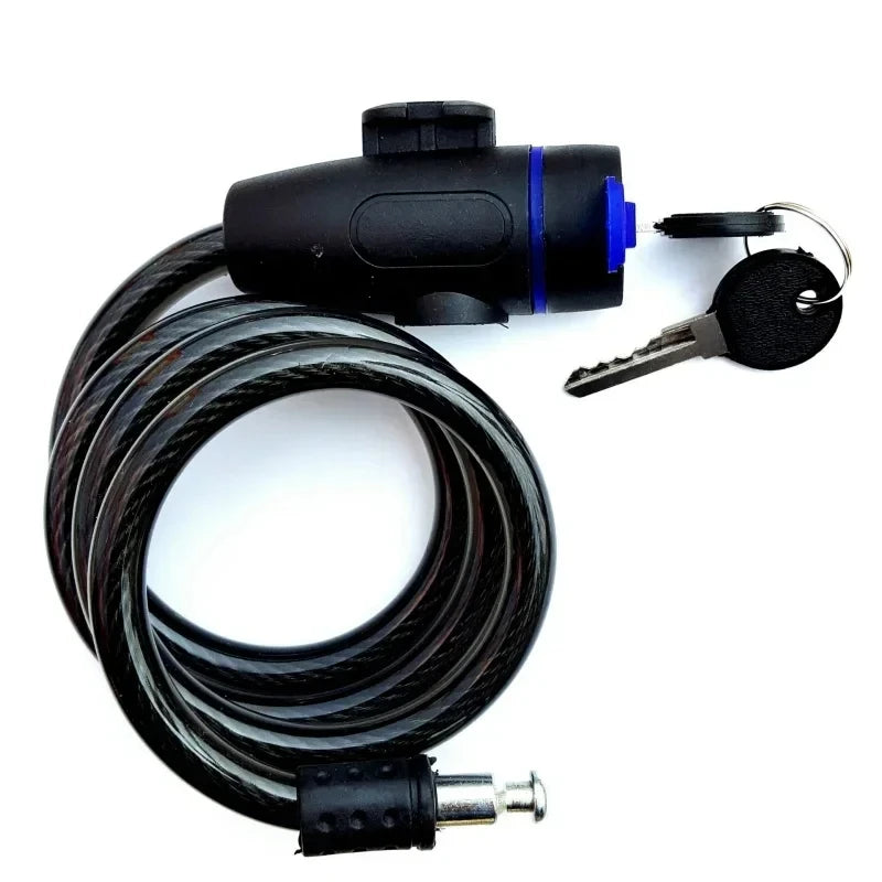 Coiled Bicycle Cable Lock with Two Keys
