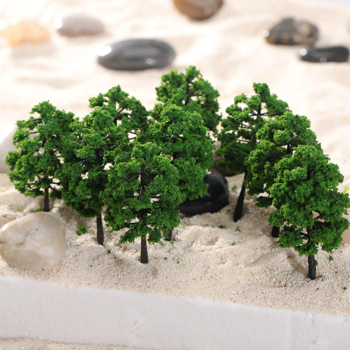 Green Model Landscape Trees, 8 cm, 10 Pack