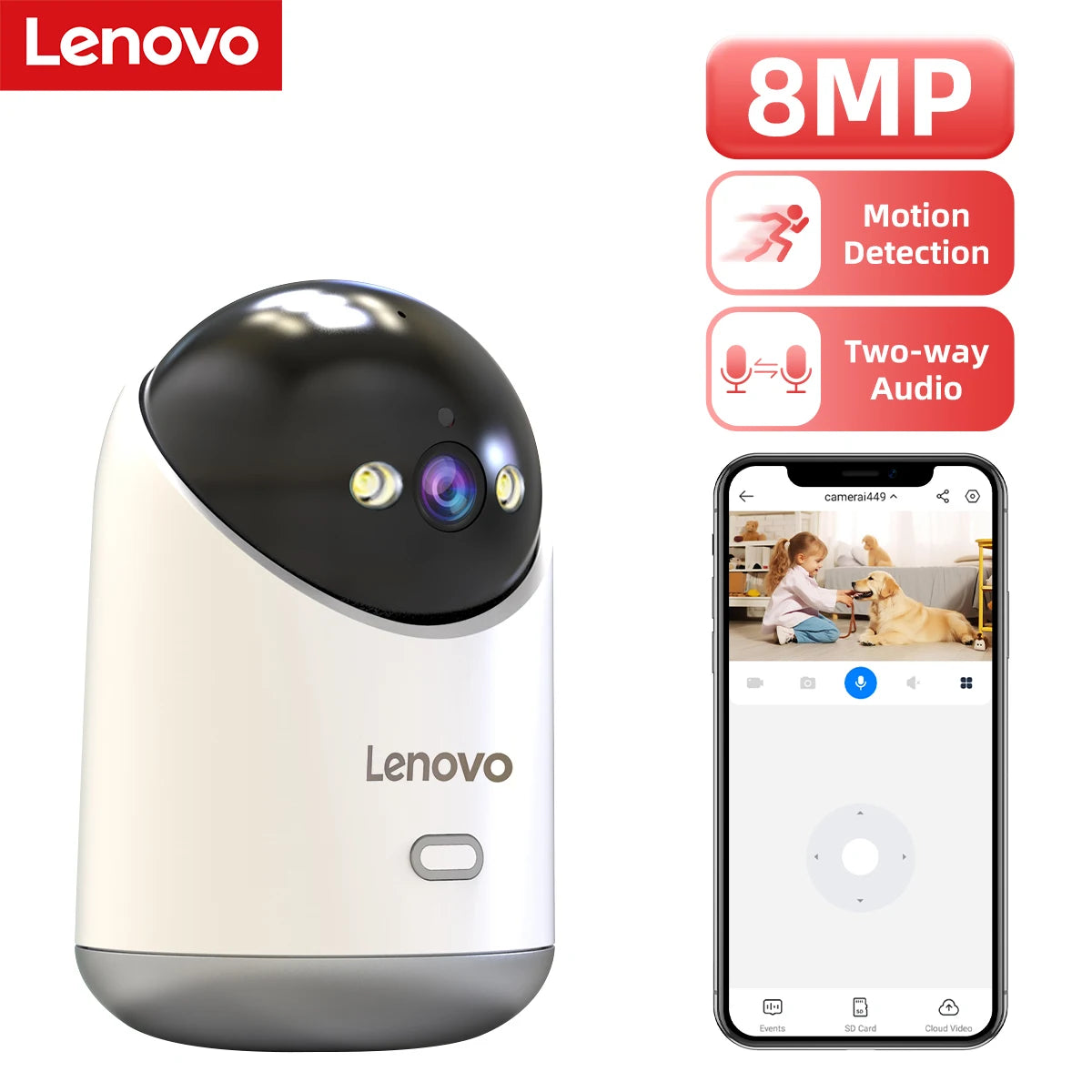 8MP WiFi вътрешна охранителна камера с цветно нощно виждане и 360° PTZ