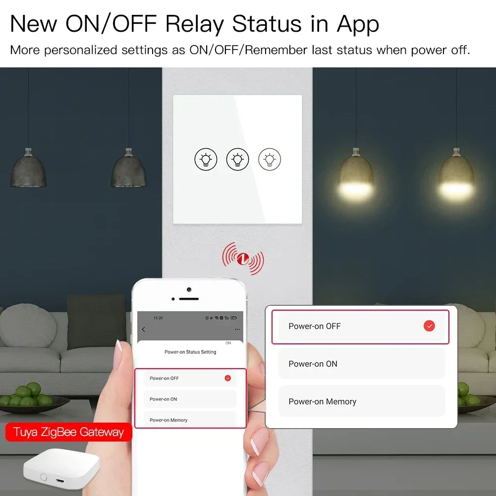 MOES Smart Dimmer Switch ZigBee Tuya, 1/2/3 Gang Control, Alexa Google Home Compatible, APP Remote Dimming