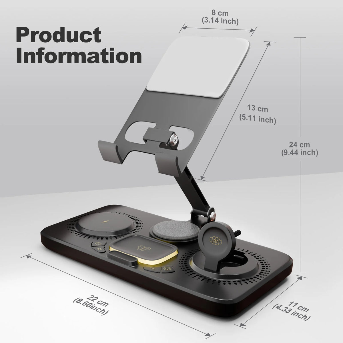 7-in-1 Wireless Charger Stand Pad, 15W Fast Charging