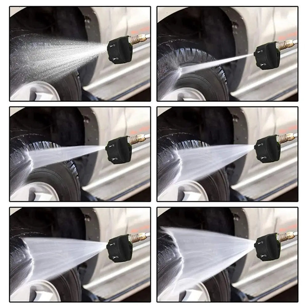 6 in 1 Quick Change-Over Nozzle 4000Psi High Pressure Washer Spray Nozzle 0 15 25 40 65 Degree Rotation Watering Nozzle