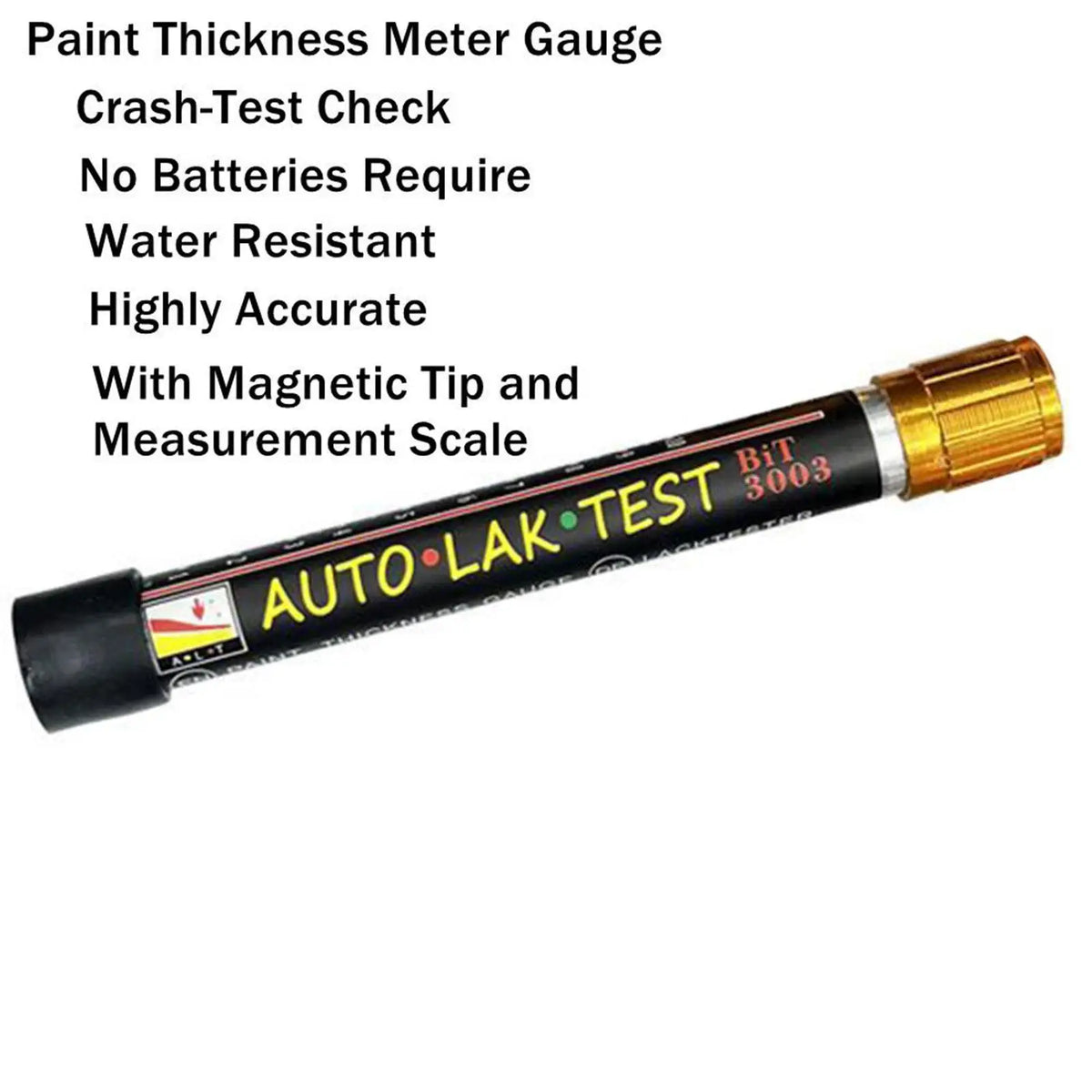 1 Stück Auto-Lackdickenmesser Messgerät Auto Lack Fahrzeuge Lack Crash Check Test Lackprüfer mit magnetischer Spitze Skala