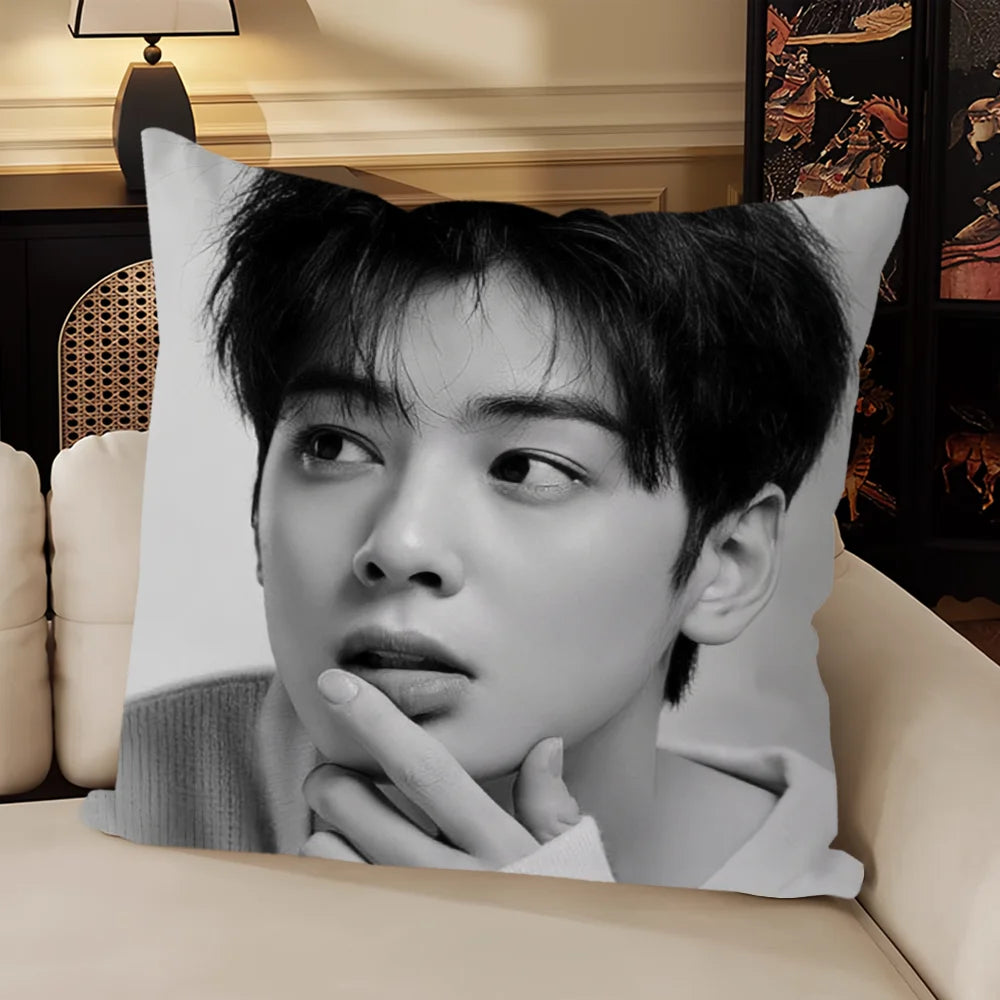 Cha Eun Woo Cushion Cover, Square Printed Pillow Case 30-70 cm