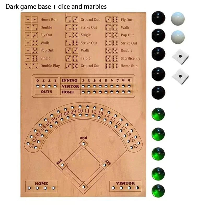 Wooden Baseball Dice Board Game - Set Options