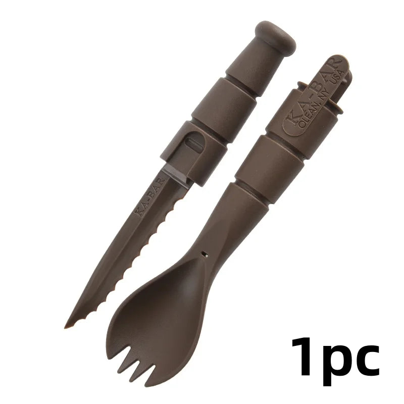 Compact Outdoor Fork and Spoon Tool