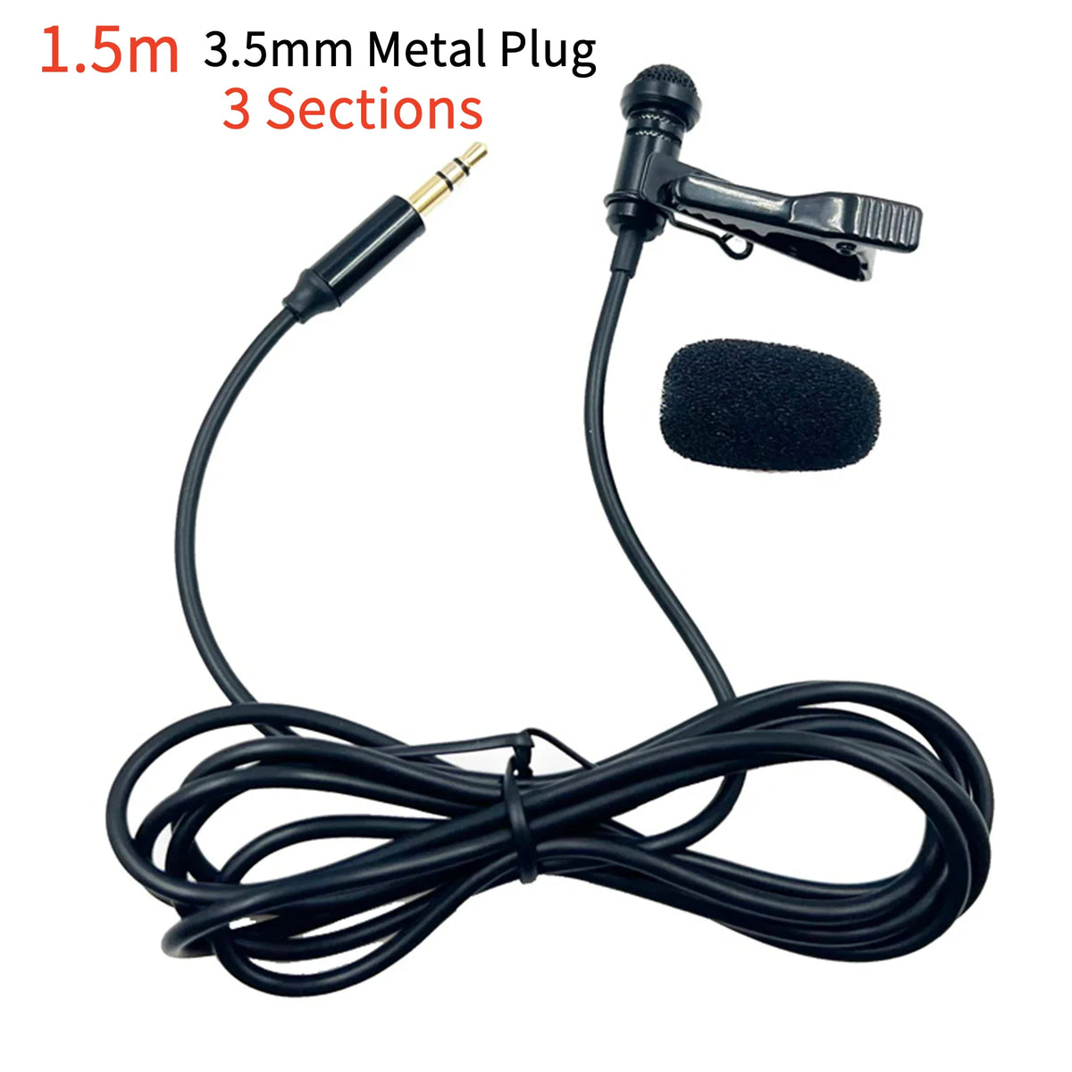 ZJ030MR Wired Lavalier Microphone, 1.5m, 3.5mm Plug Options