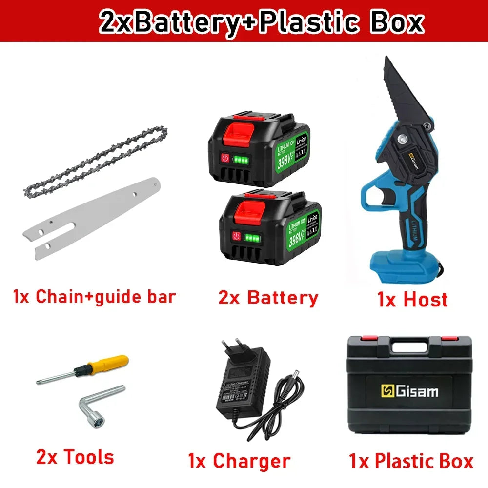 6 Inch Cordless Electric Chainsaw for Fast Wood Cutting