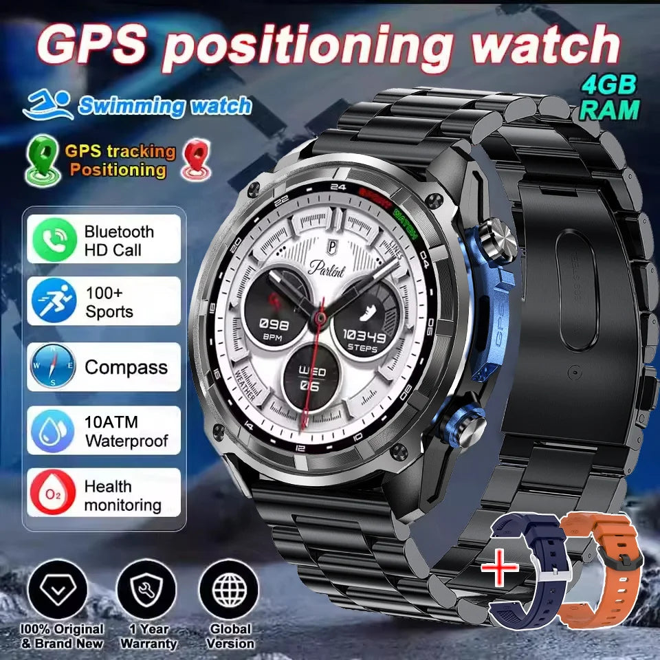 GPS Smartwatch with Offline Maps, AMOLED Display & 4GB Memory