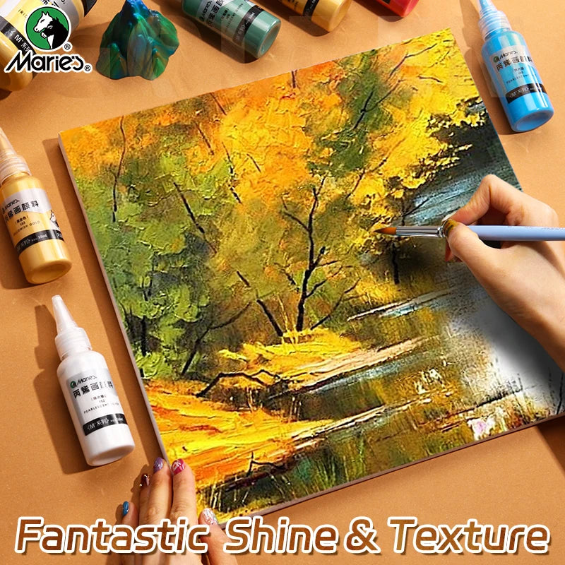 50ml Metallic Akrylmaling i Perlemorsagtig Guld & Sølv