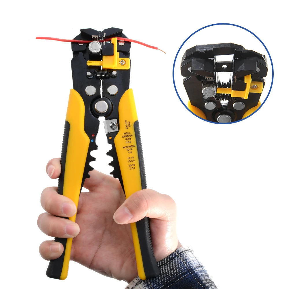Adjustable Wire Stripping, Cutting and Crimping Pliers